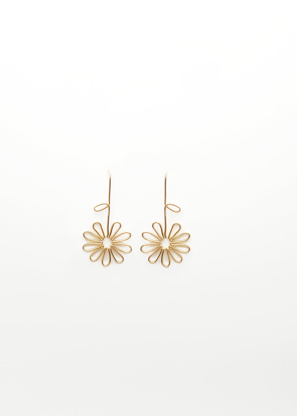 Boucles D'oreilles Tournesol Argent et Gold Filled