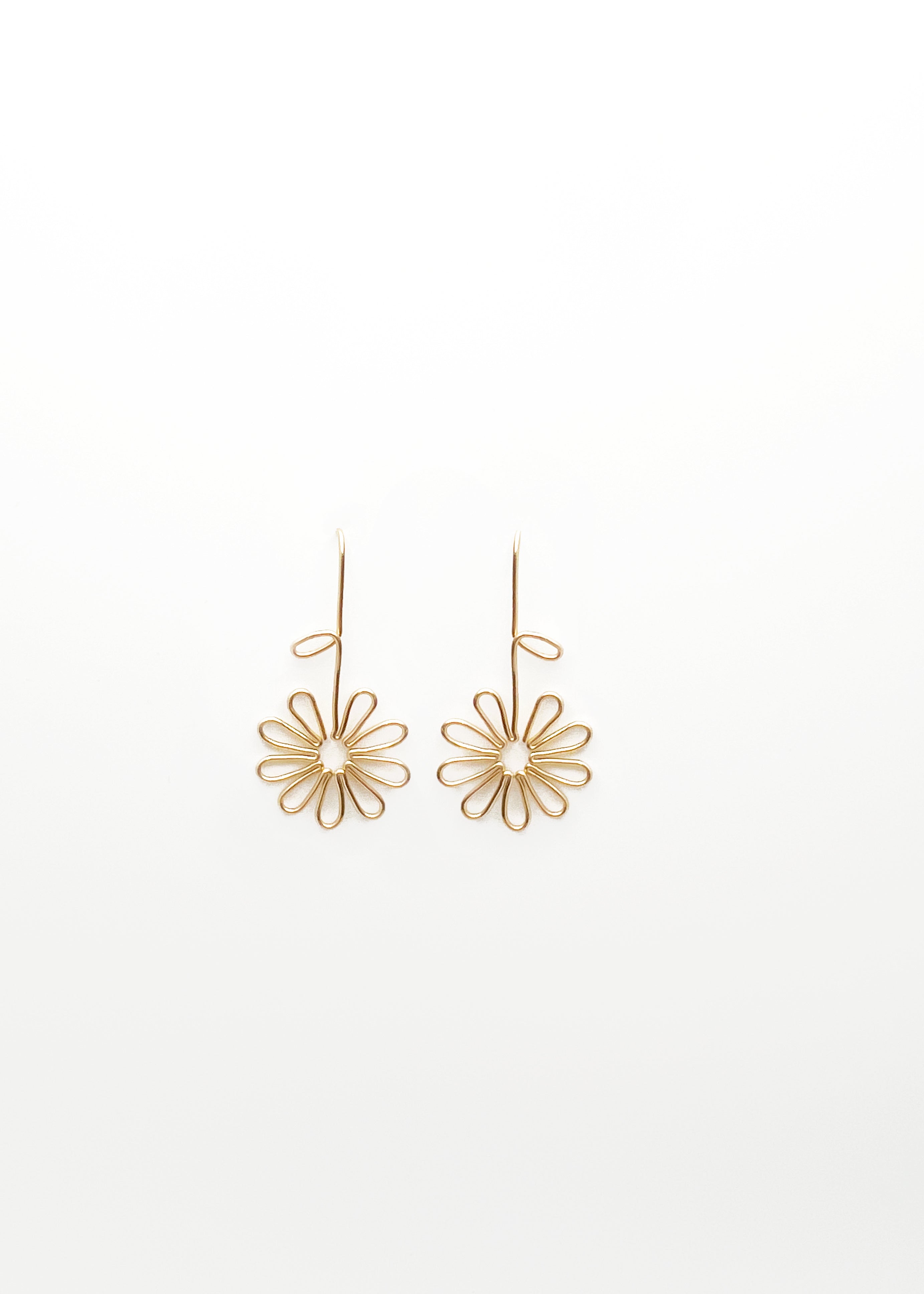 Boucles D'oreilles Tournesol Argent et Gold Filled