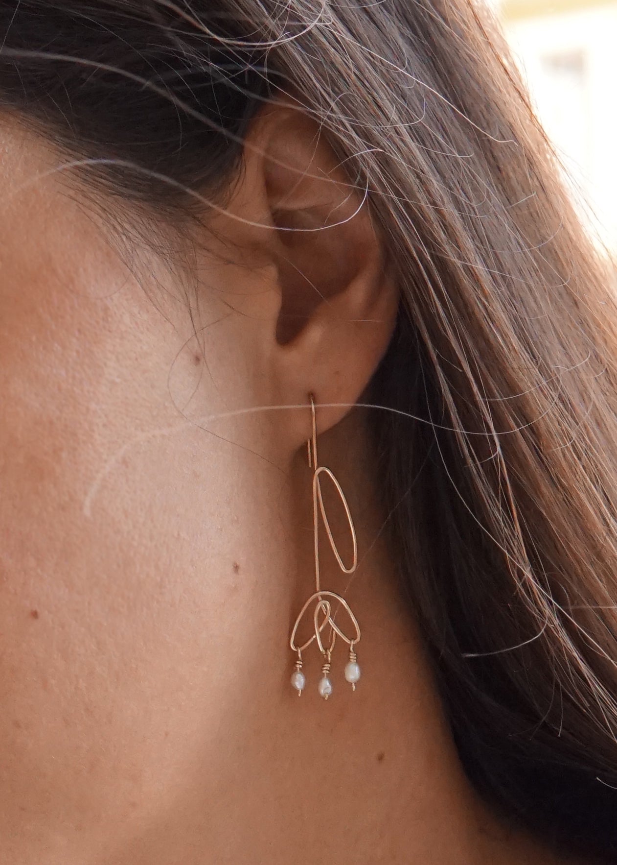 Boucles d'Oreilles Tulipe Argent et Gold Filled