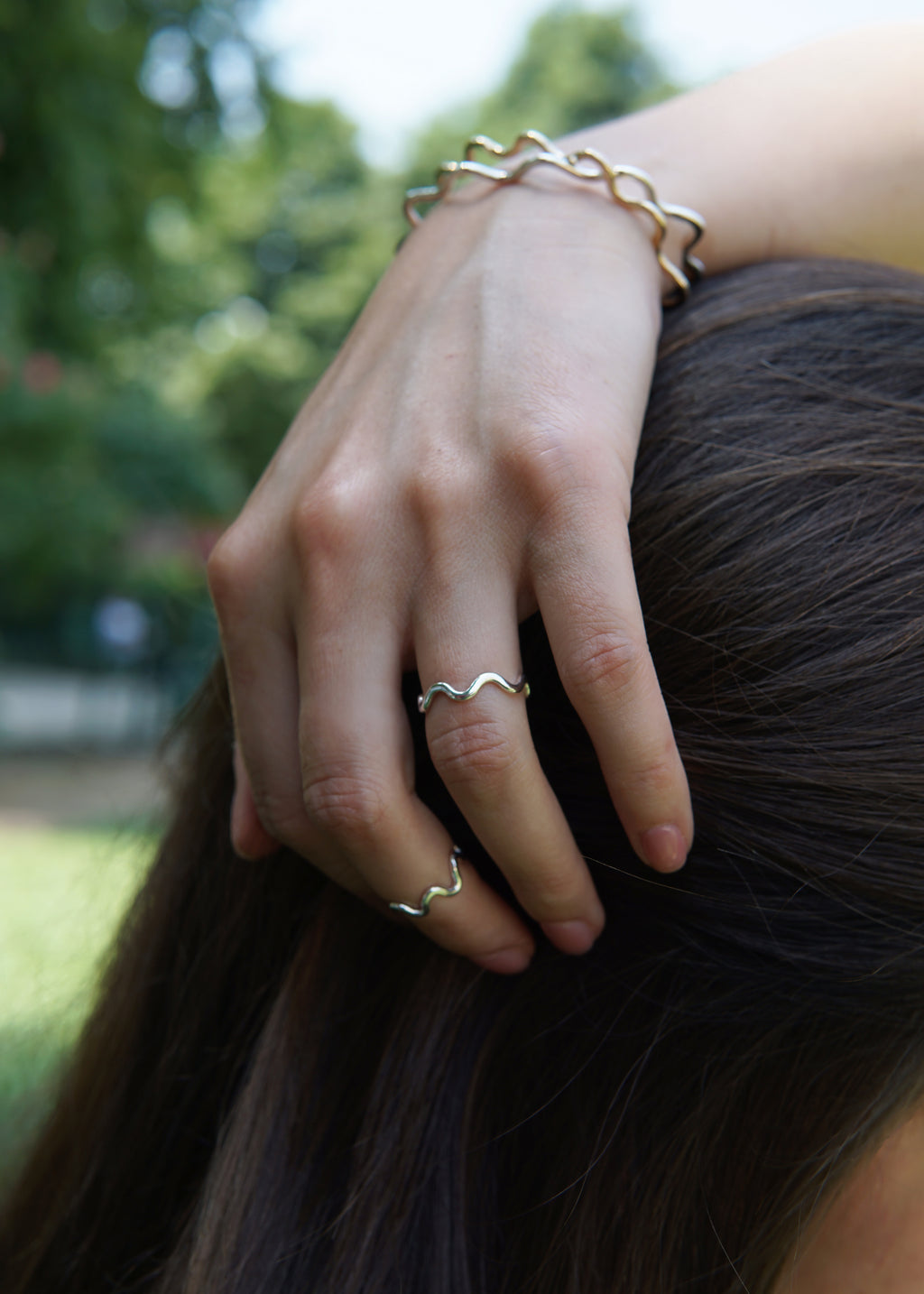 Bague de phalange Flots Argent