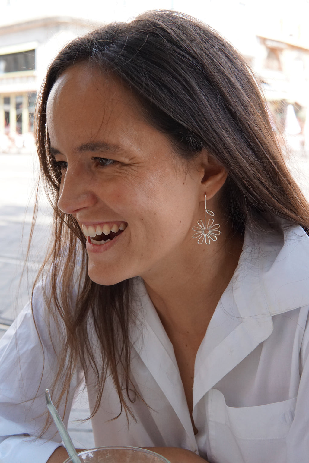 Boucles D'oreilles Tournesol Argent et Gold Filled