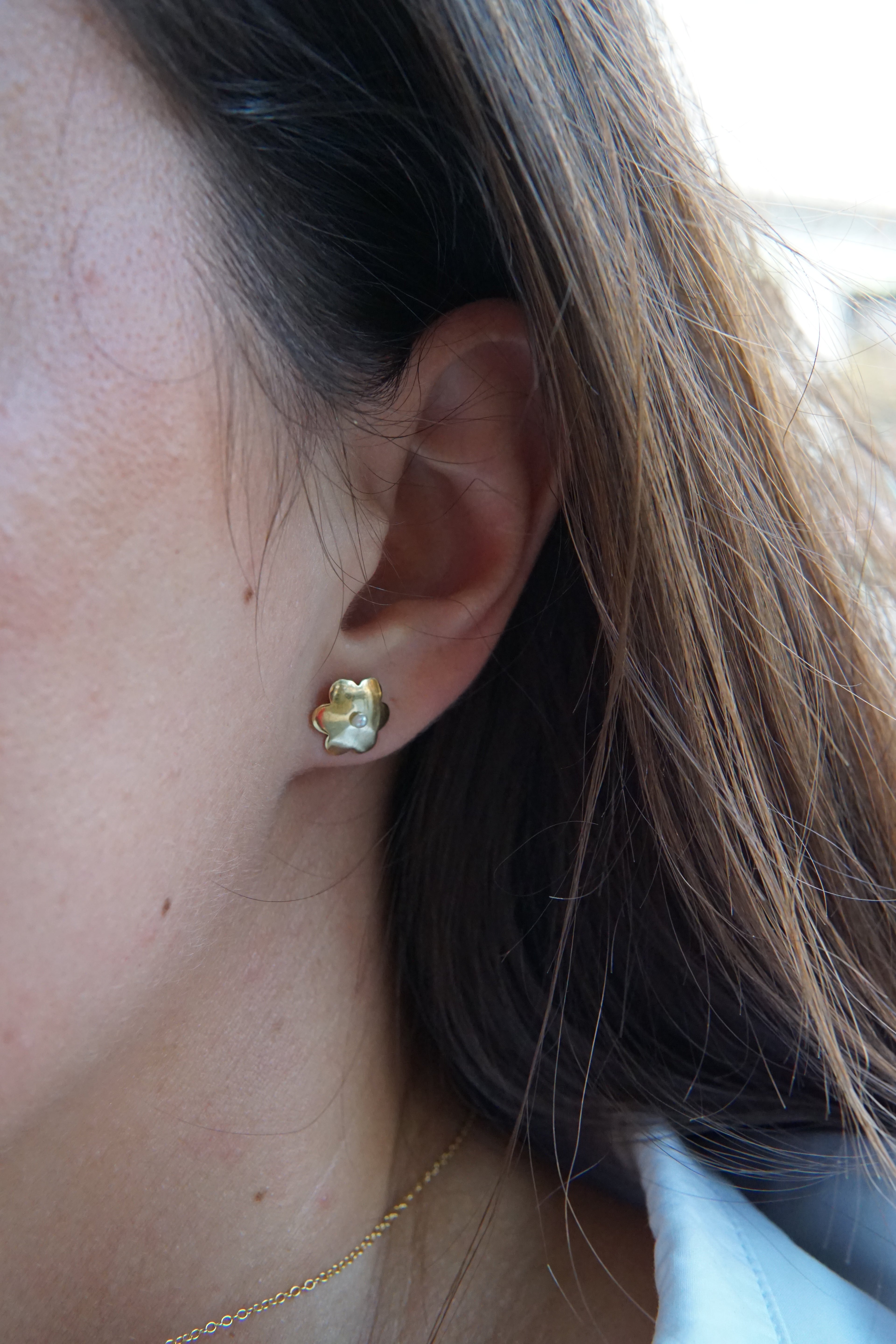 Boucles d'Oreilles Coton Argent