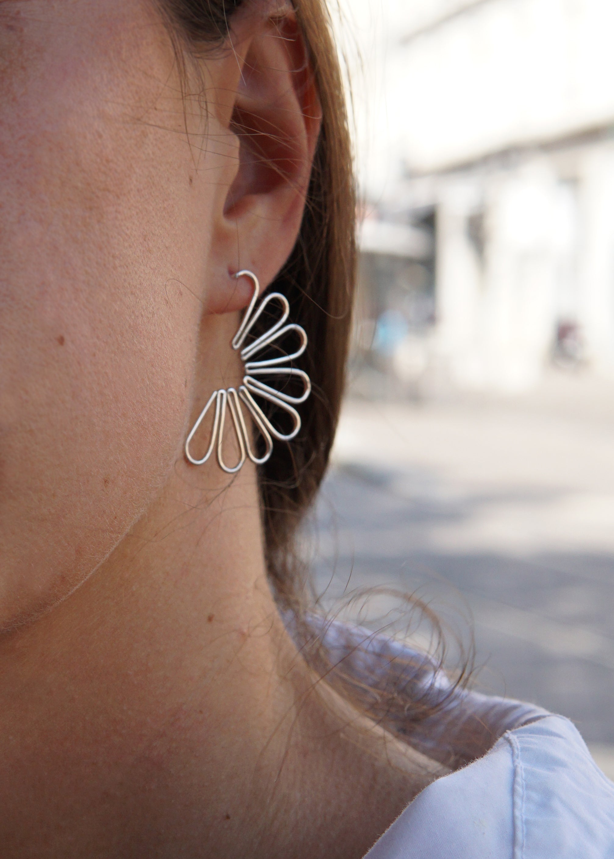 Boucles d'Oreilles Marguerite Argent et Gold Filled