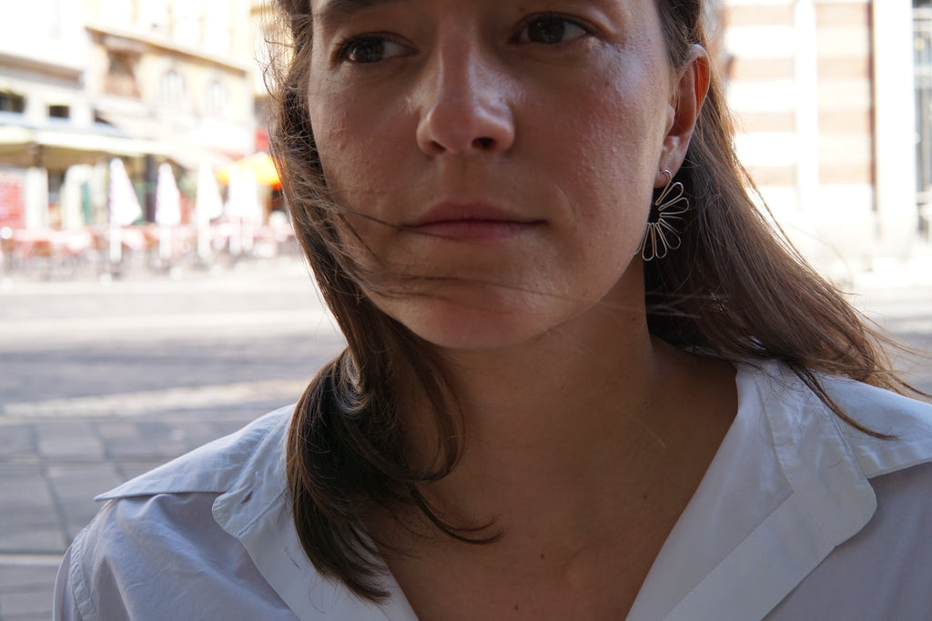 Boucles d'oreilles Marguerite Argent et Gold Filled