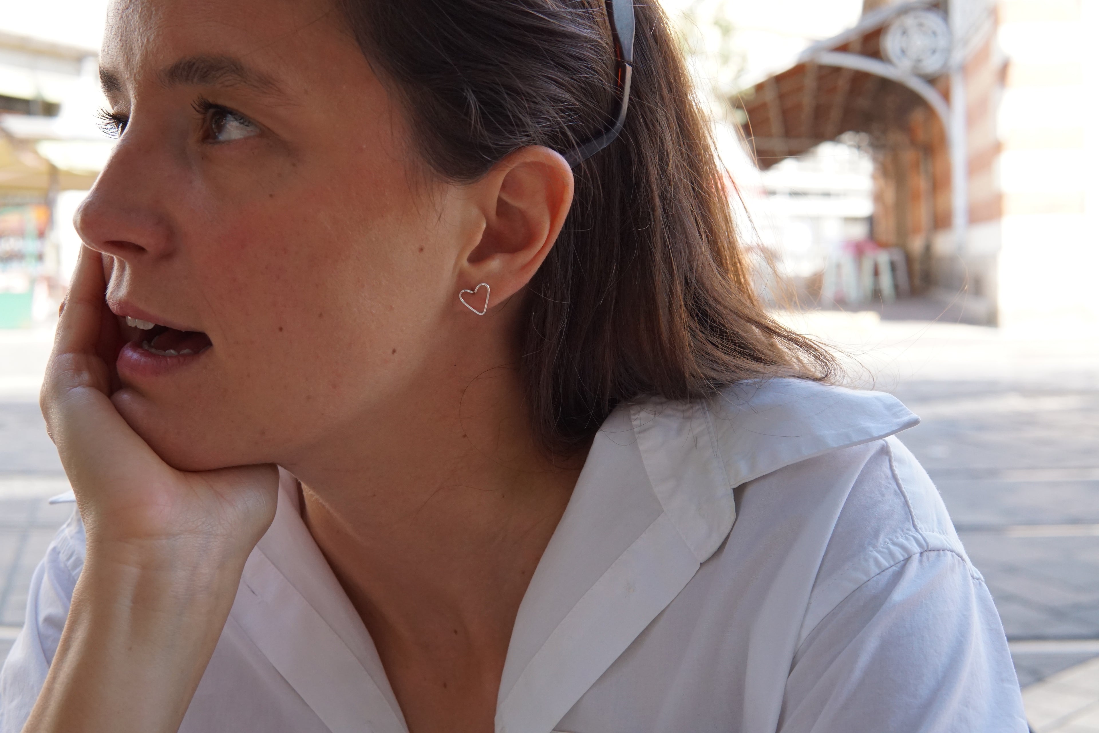 Boucles d'Oreilles Coeur Argent et Gold Filled