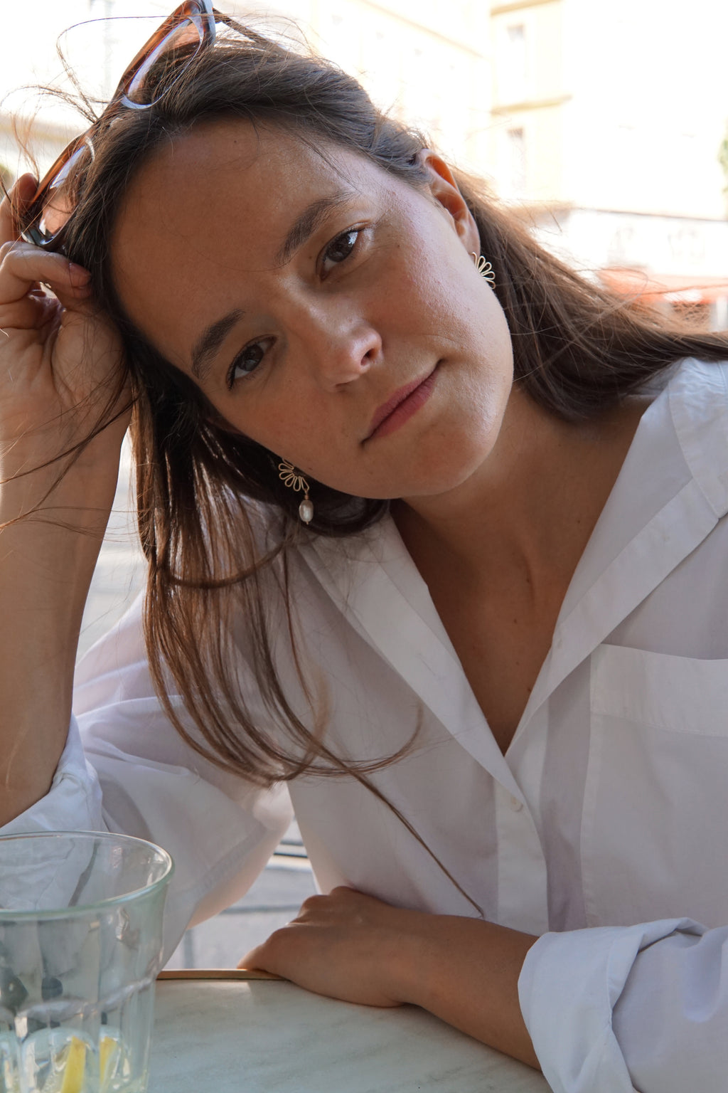 Boucle d'Oreilles Pâquerette Argent et Gold Filled