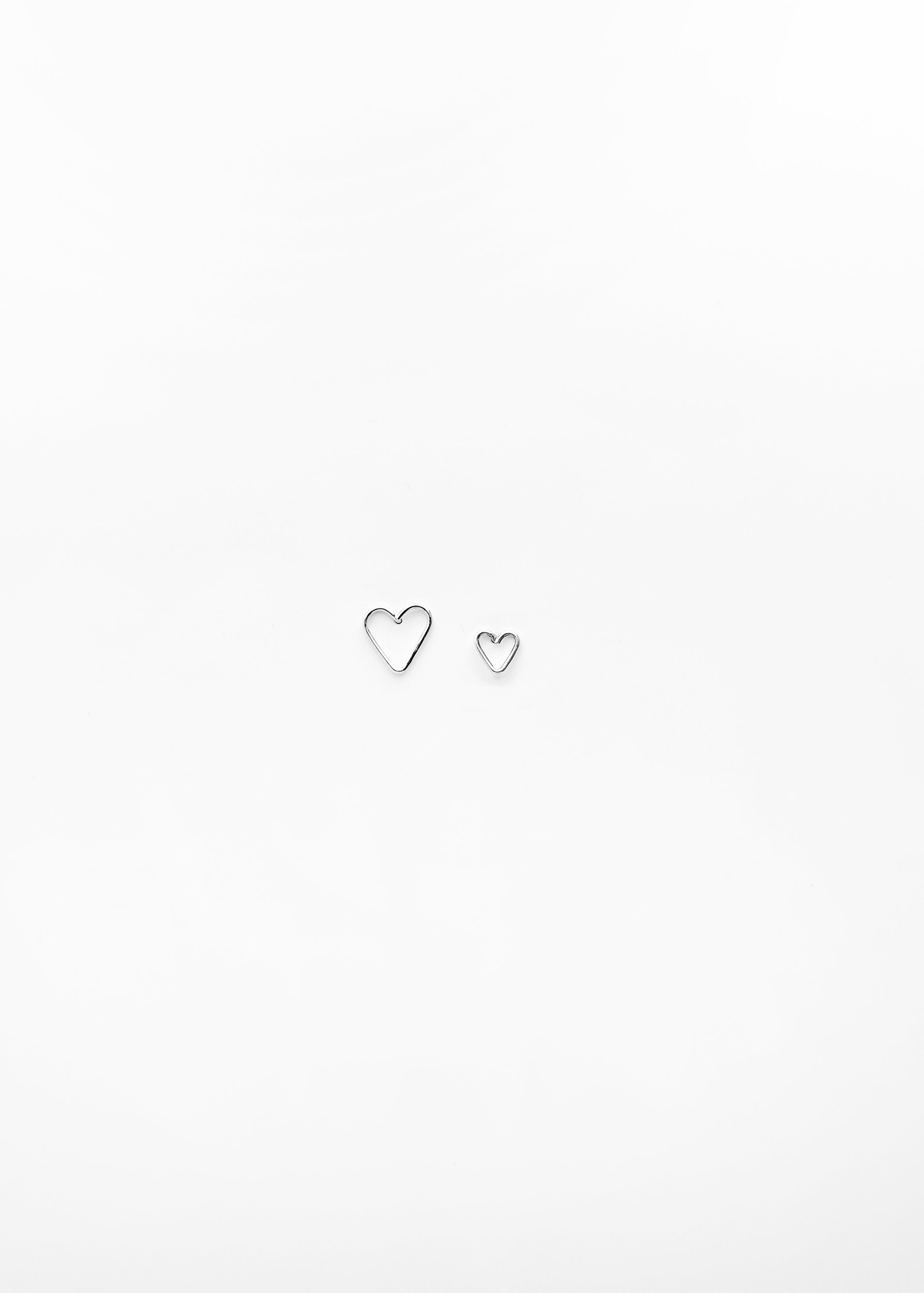 Boucles d'Oreilles Coeur Argent et Gold Filled